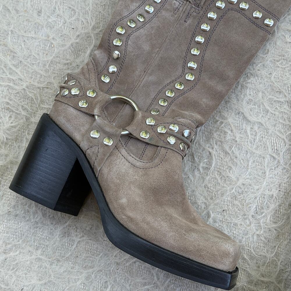 Jeffrey Campbell Studded Suede Moto Boots – Size 8.5 - Picture 2 of 6